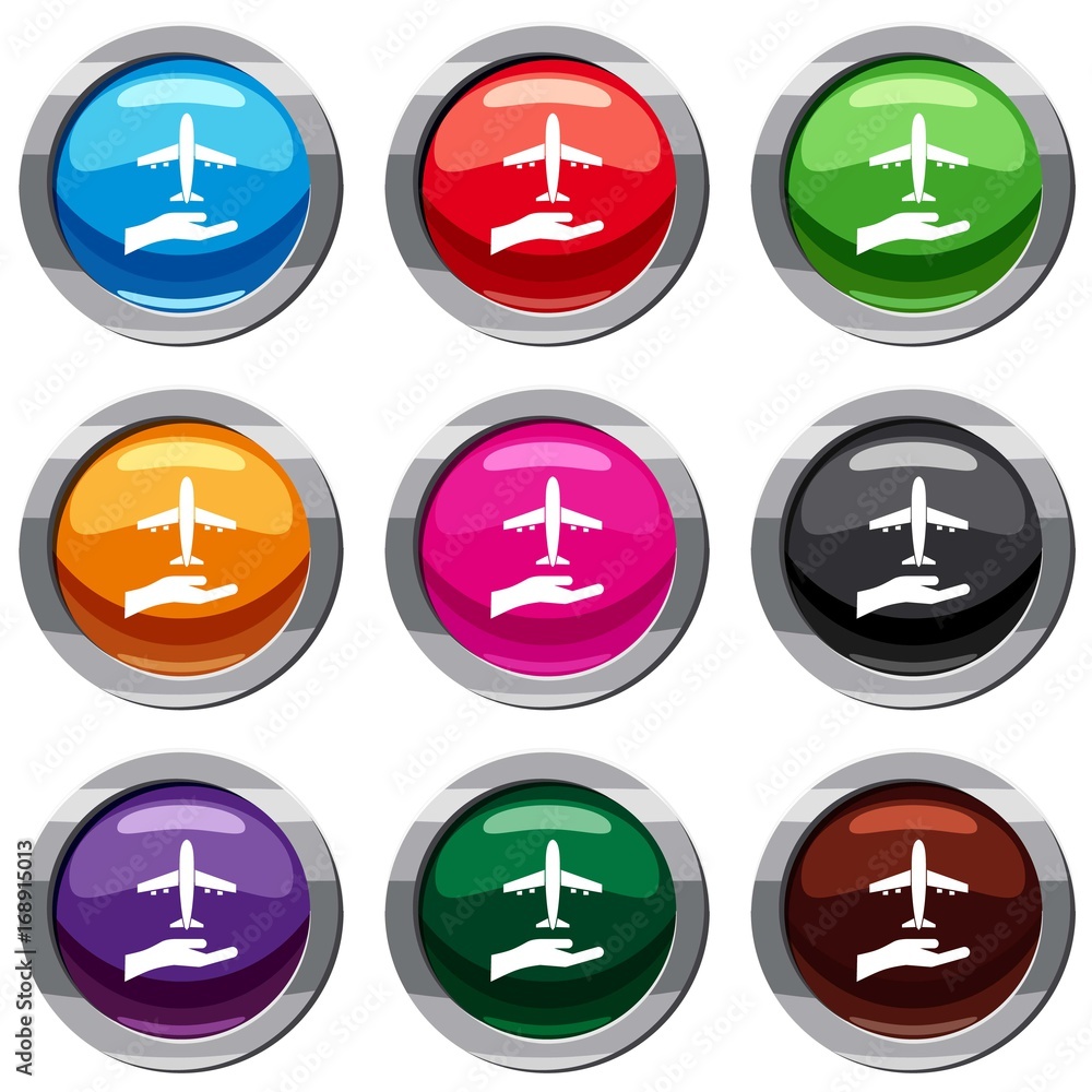 Airplane and palm set 9 collection Airplane and palm set 9 collection