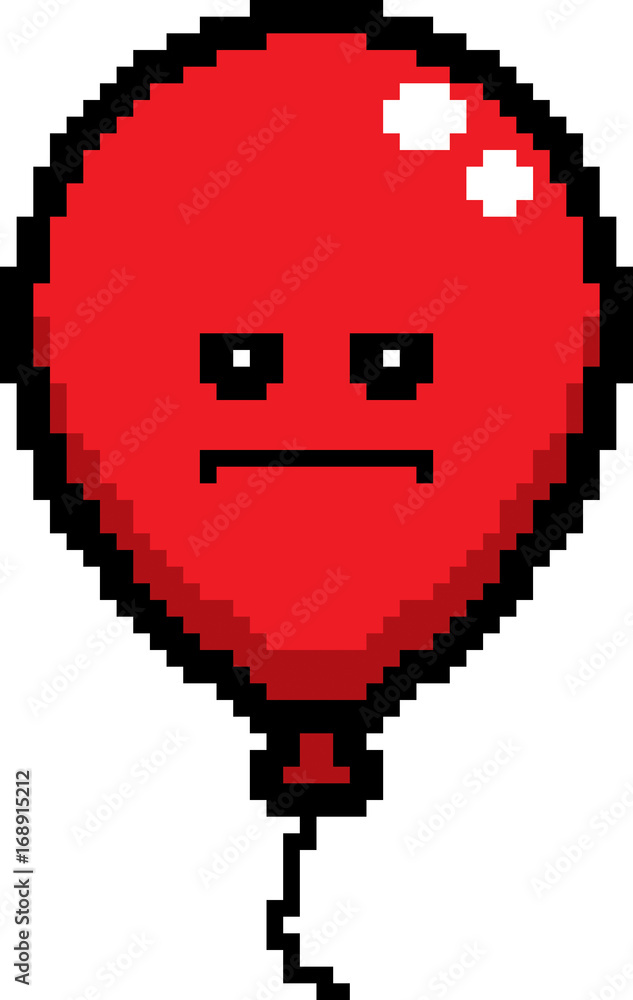 Obraz premium Serious 8-Bit Cartoon Balloon