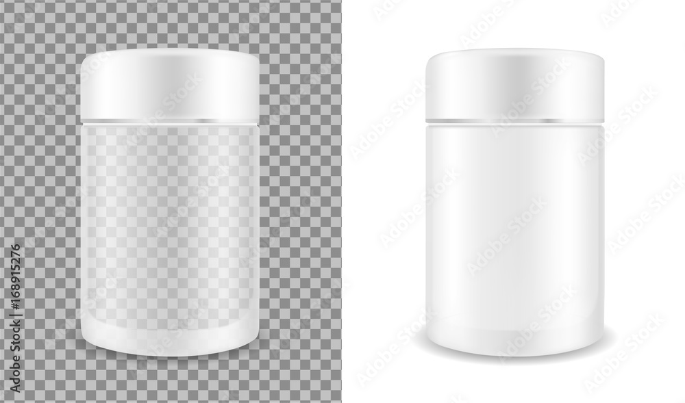 Glass transparent jar. Packaging for cosmetics Glass transparent jar. Packaging for cosmetics