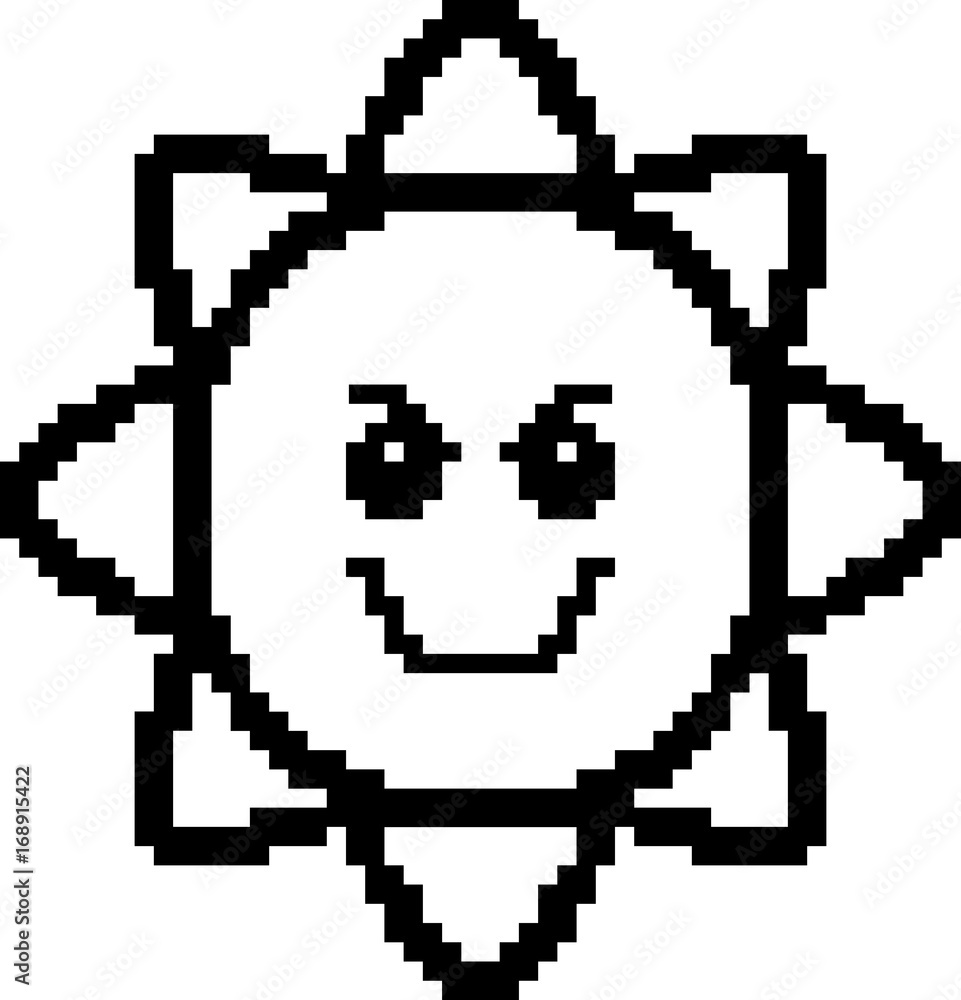 Evil 8-Bit Cartoon Sun Evil 8-Bit Cartoon Sun