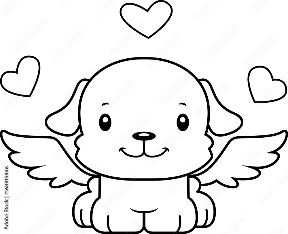 Cartoon Smiling Cupid Puppy Cartoon Smiling Cupid Puppy
