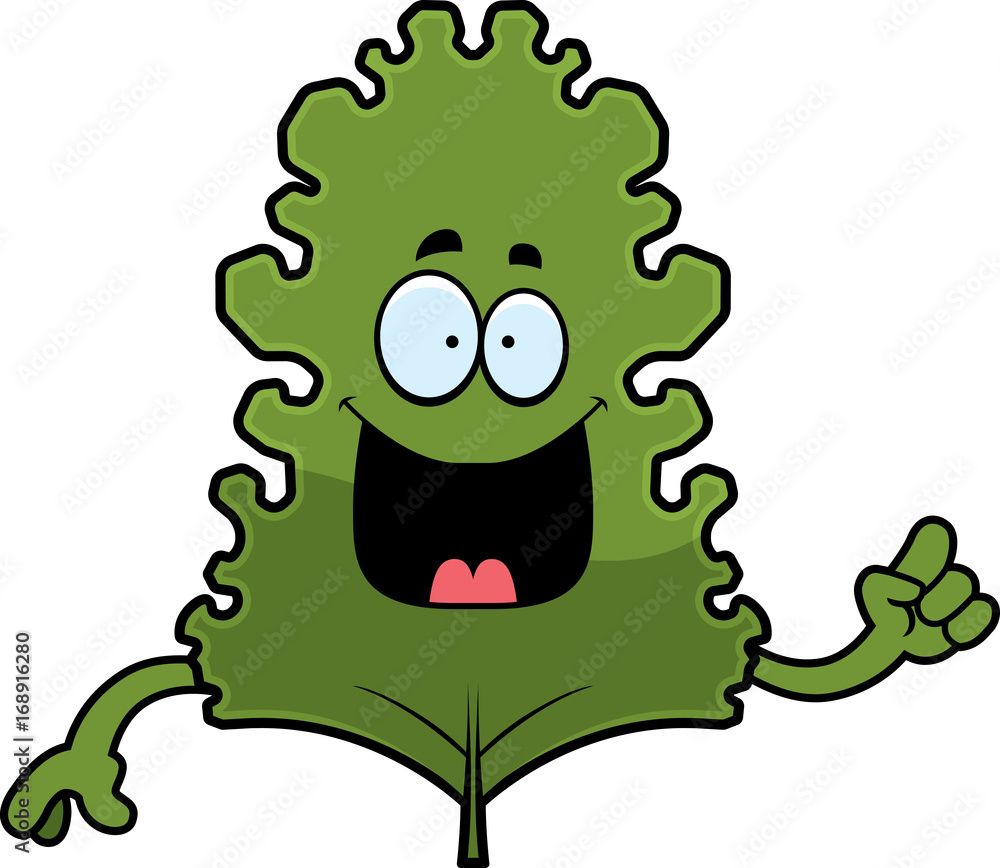 Fototapeta premium Cartoon Kale Leaf Idea