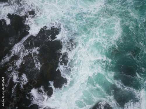 Ocean and Rocks Aerial Image