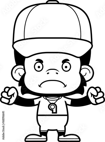 Cartoon Angry Coach Chimpanzee