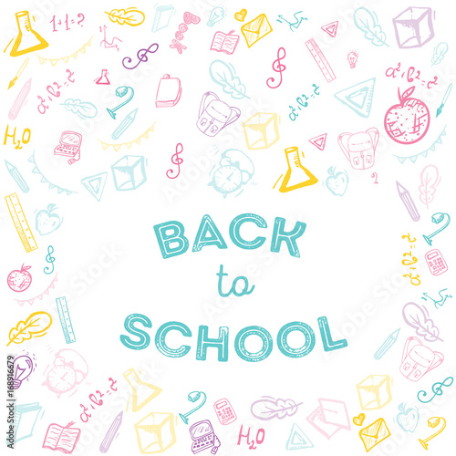 Back to School doodle background with place for text