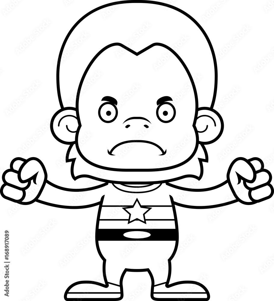 Cartoon Angry Superhero Orangutan Cartoon Angry Superhero Orangutan