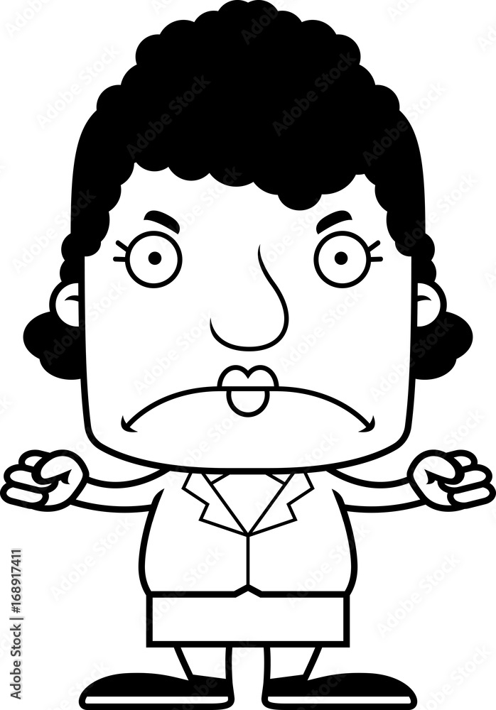 Cartoon Angry Businessperson Woman