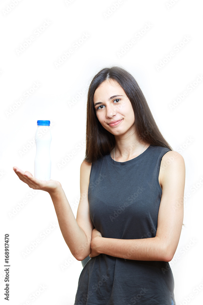 beauty woman holding a bottle of milk in her hand photoset of brunette girl wearing beauty woman holding a bottle of milk in her hand photoset of brunette girl wearing
