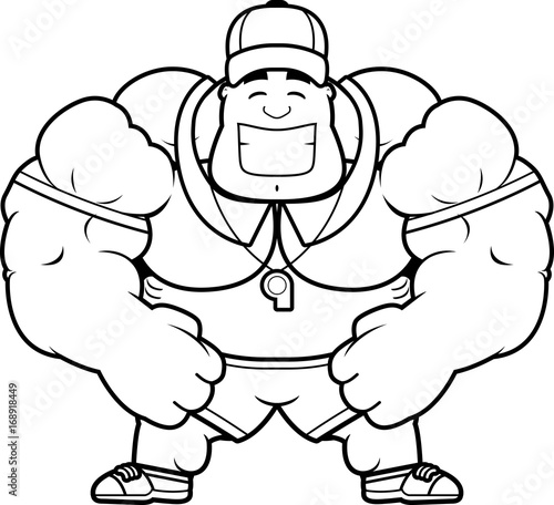 Cartoon Coach Smiling
