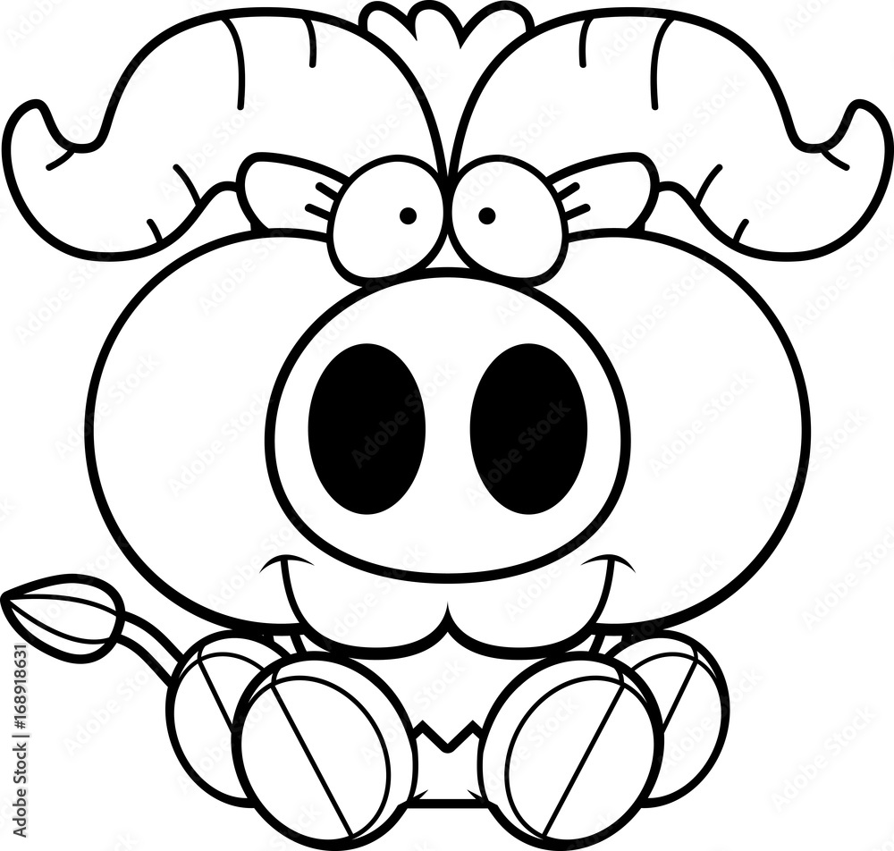 Fototapeta premium Cartoon Little Ox Sitting