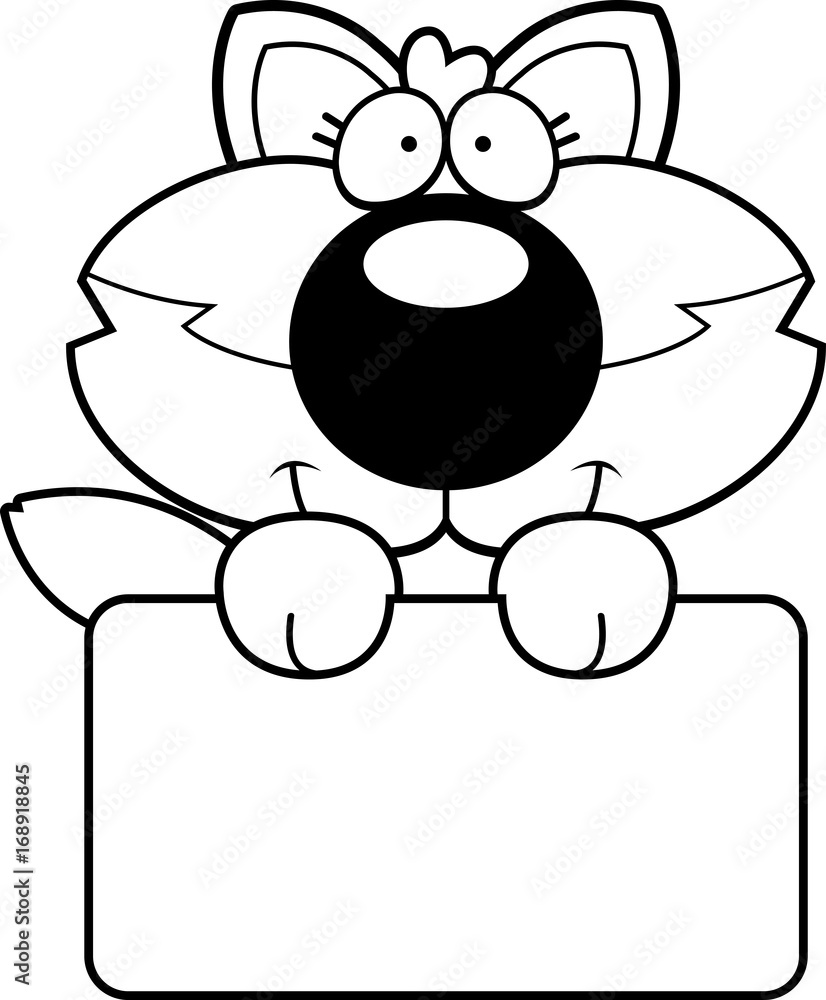 Cartoon Wolf Pup Sign Cartoon Wolf Pup Sign