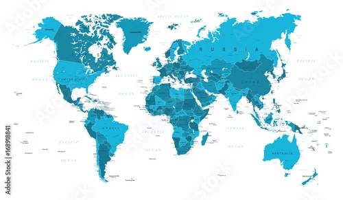 Obraz Mapa świata polityczny wektor