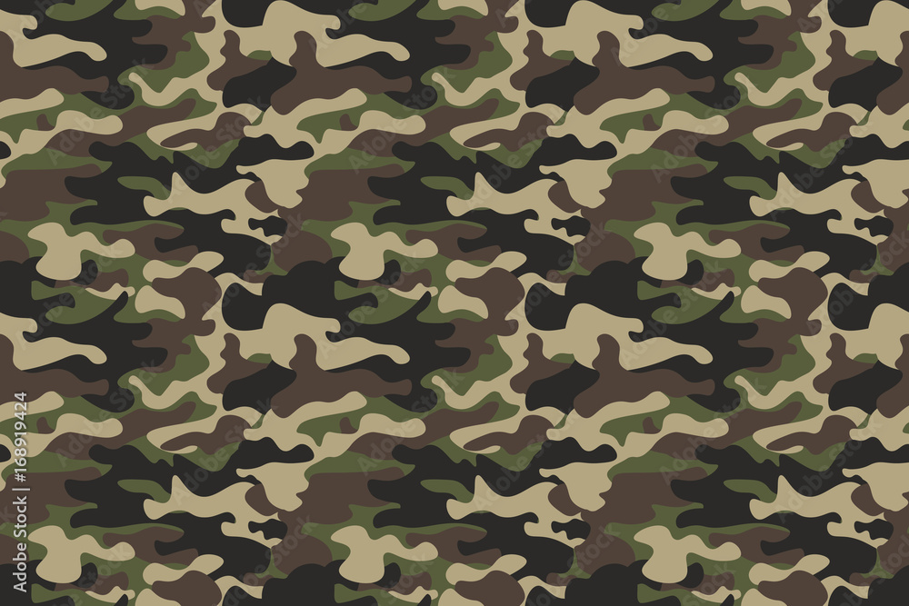 Camouflage seamless pattern background. Horizontal seamless banner