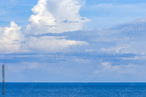 calm sea with blue sky and white cloud, beautiful seascape