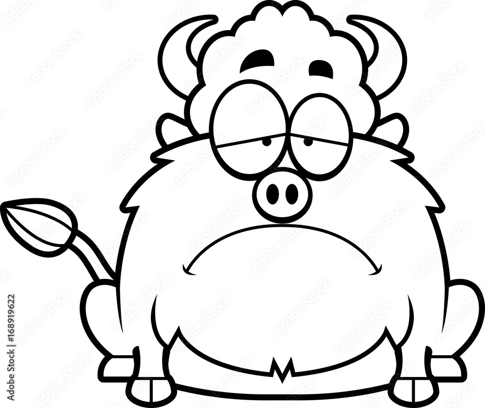 Sad Cartoon Bison Sad Cartoon Bison
