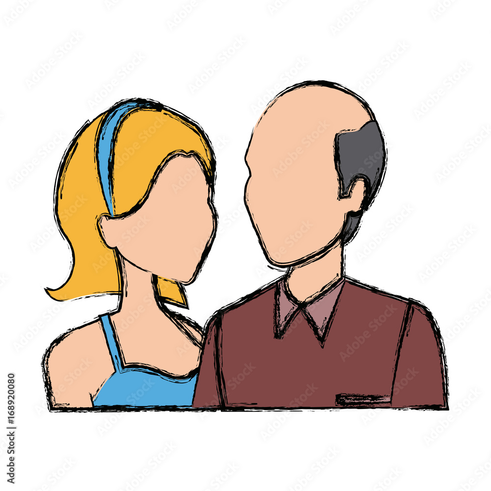 portrait wedding couple happy bride and groom together vector illustration portrait wedding couple happy bride and groom together vector illustration