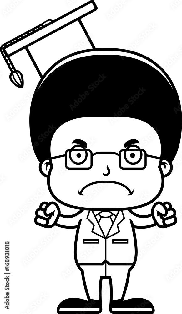 Cartoon Angry Teacher Boy