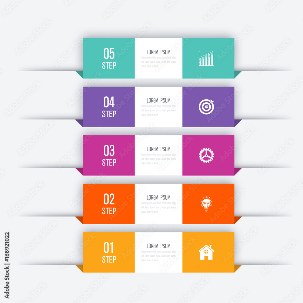 Vector illustration infographic five options Vector illustration infographic five options