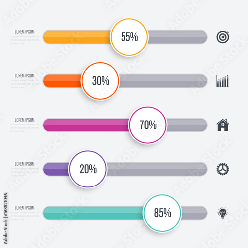 Vector illustration infographic five options