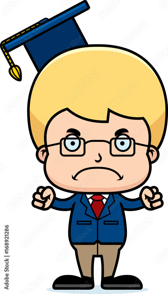 Cartoon Angry Teacher Boy Stock Vector | Adobe Stock