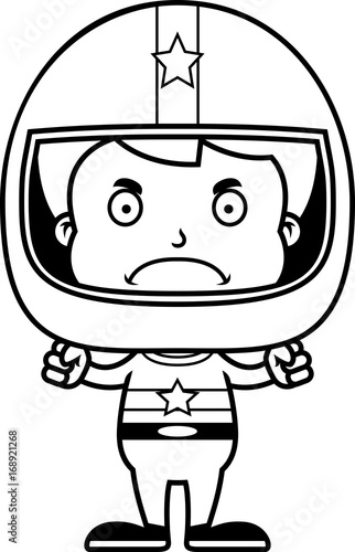 Cartoon Angry Race Car Driver Boy