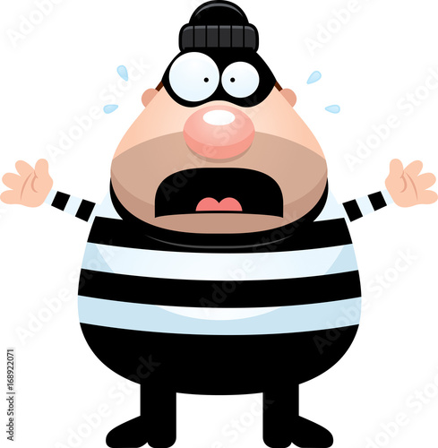 Scared Cartoon Burglar