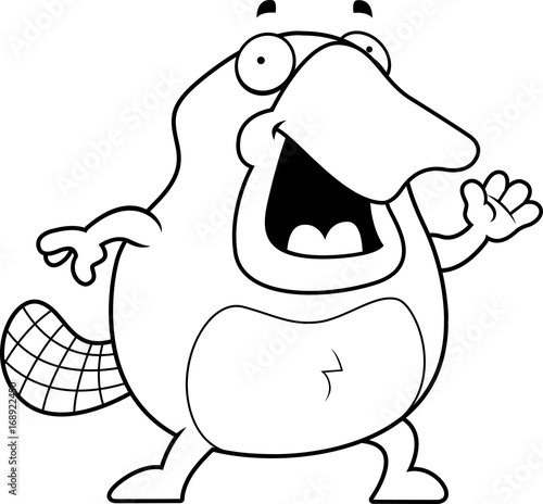 Cartoon Platypus Waving