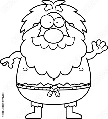 Cartoon Hermit Waving