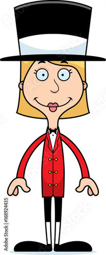 Cartoon Smiling Ringmaster Woman