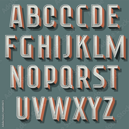 Decorative vintage font. Condensed letters