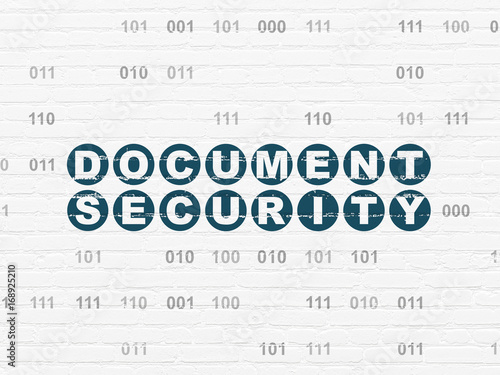 Security concept  Document Security on wall background
