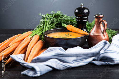 Obraz na plátně Carrot cream soup