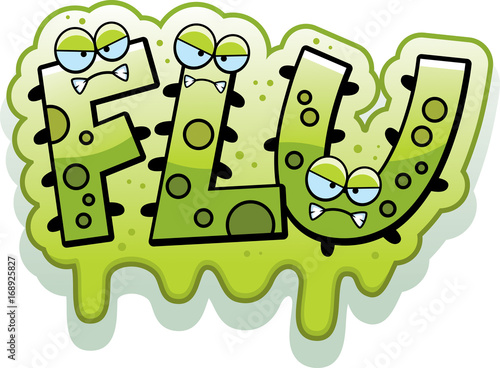 Cartoon Slimy Flu Bug Text