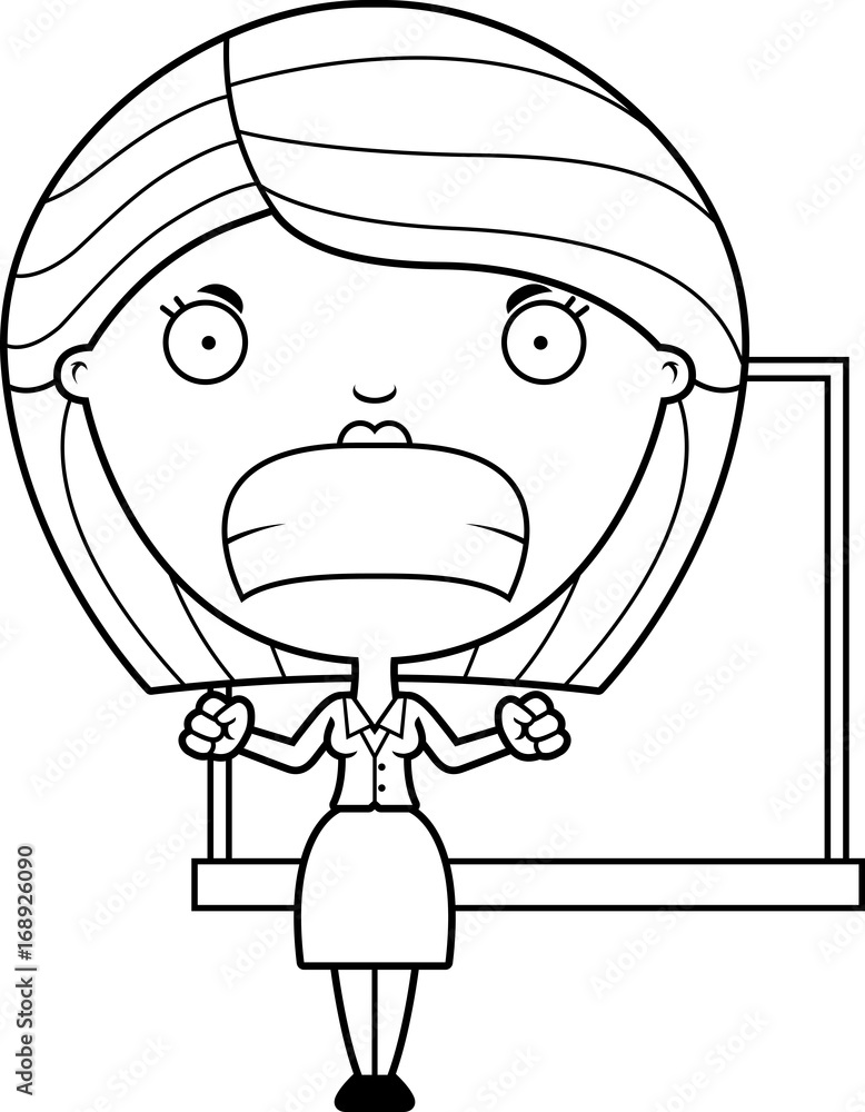 Angry Cartoon Teacher Stock Vector | Adobe Stock