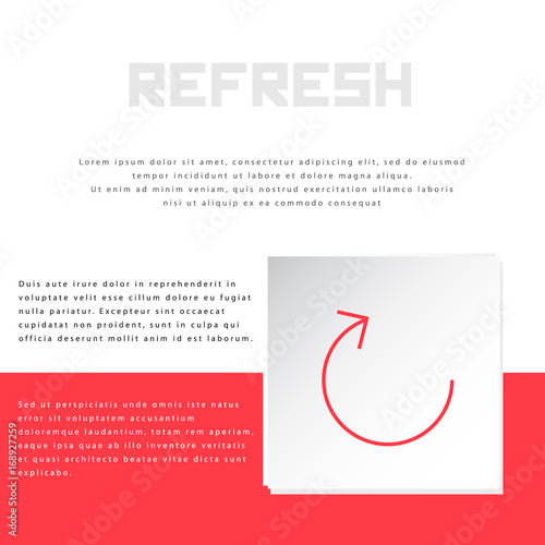 Refresh icon design on modern flat background