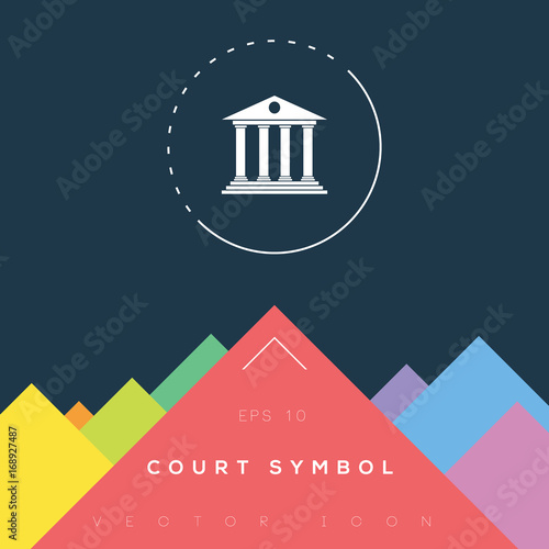 Court icon design on modern flat backgro