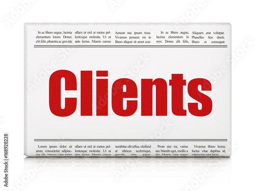 Finance concept: newspaper headline Clients