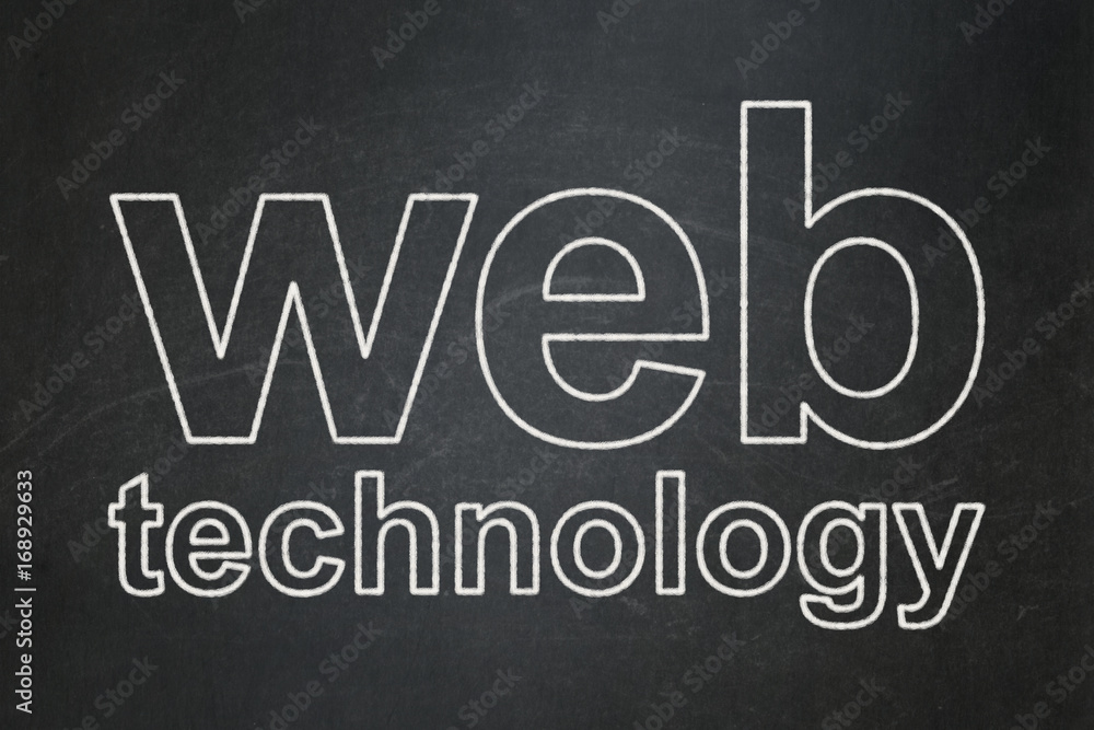 Web development concept: Web Technology on chalkboard background Web development concept: Web Technology on chalkboard background