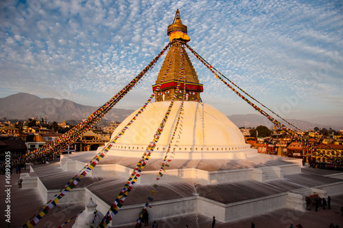 Obraz na płótnie Boudhanath  Buddyjska stupa przed trzęsieniem ziemi w Nepalu
