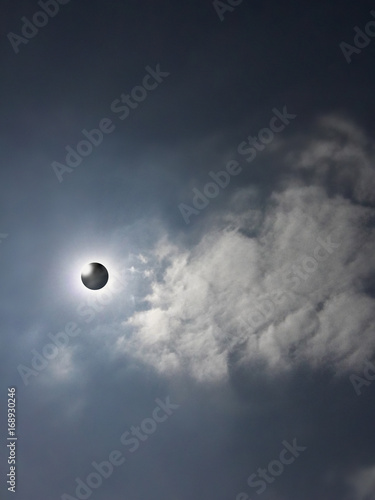 Solar eclipse with visible corona 