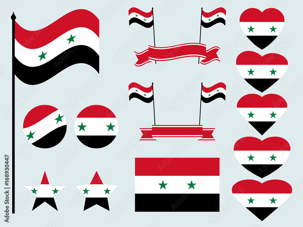 Syria Flag Icons Set 2965411 Vector Art at Vecteezy