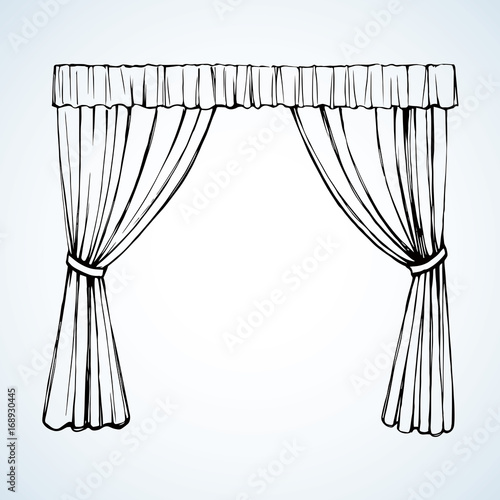Curtain. Vector drawing