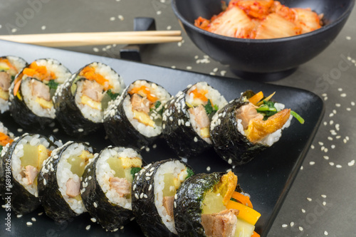 Kimbap korean rolls with tuna fish