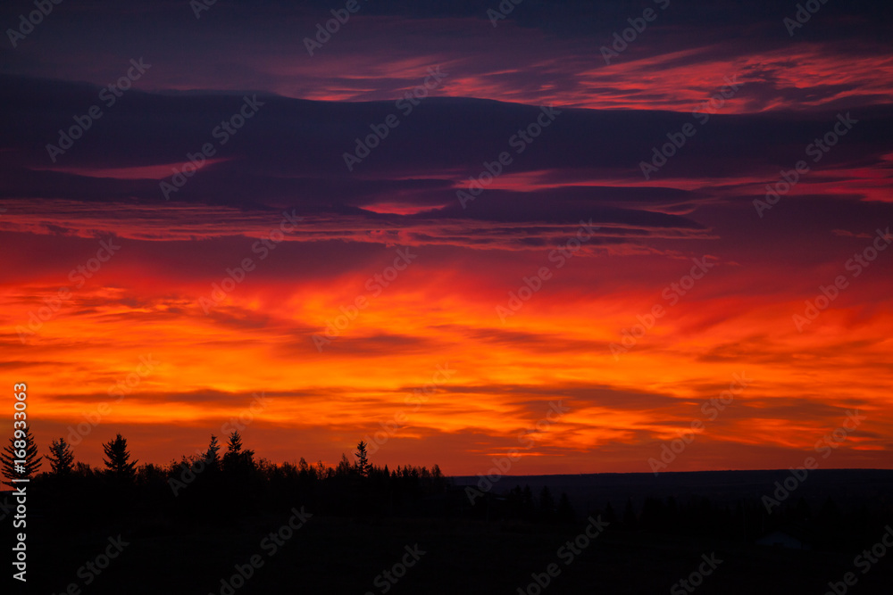 Colorful sky at sunrise