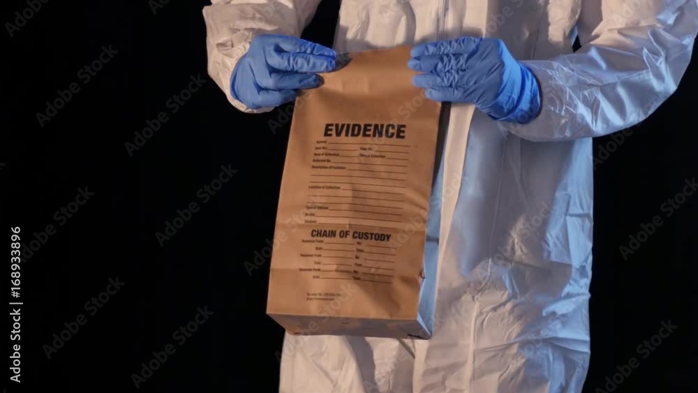 Evidence Found Crime scene forensic detective, weapon placed into evidence Stock Video ...