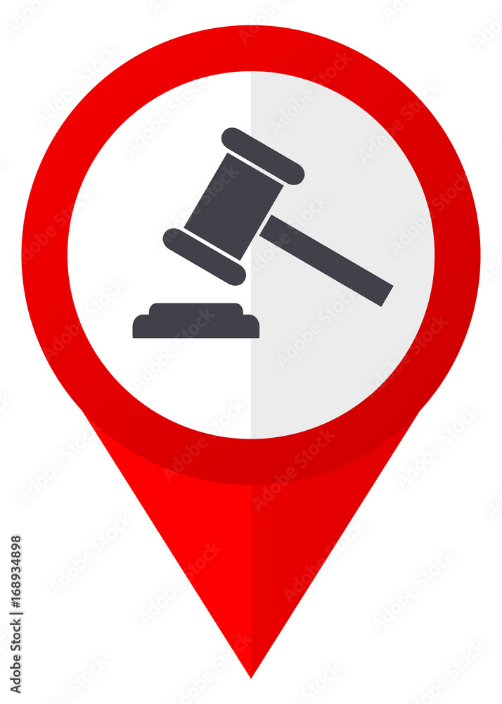 Auction red web pointer icon. Webdesign button on white background. Auction red web pointer icon. Webdesign button on white background.