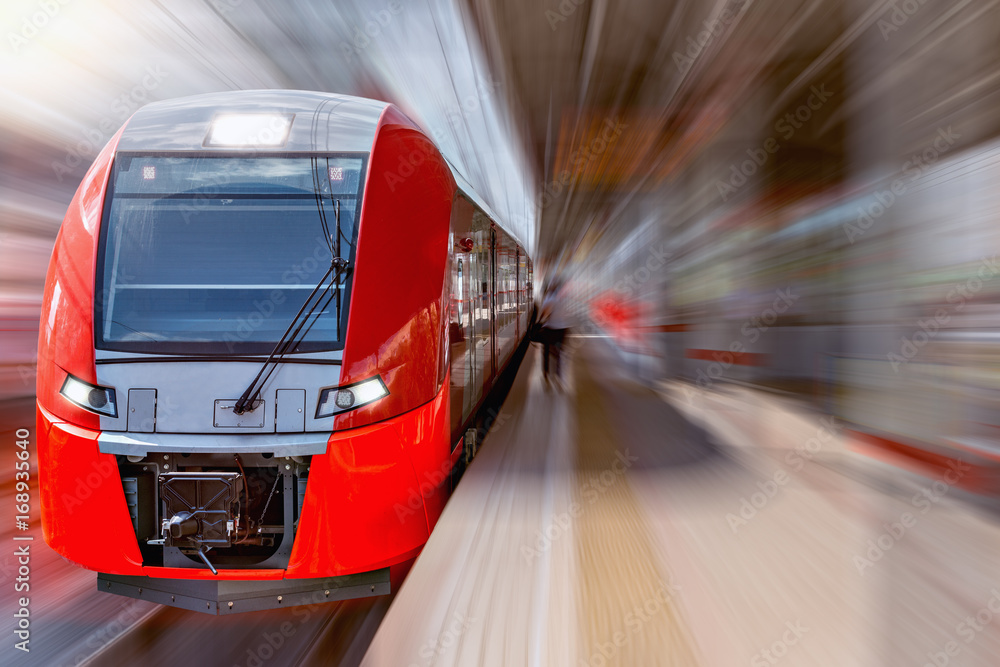 Obraz premium Modern high-speed train.