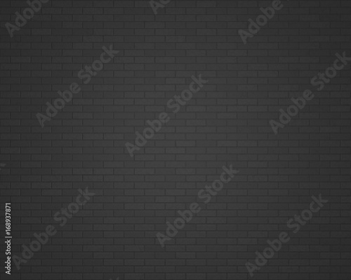 3D rendering black brick wall