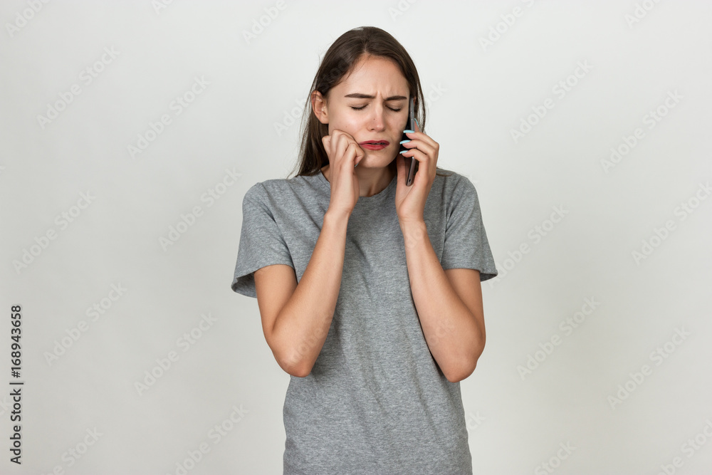 Portrait of a pretty woman having toothache Portrait of a pretty woman having toothache