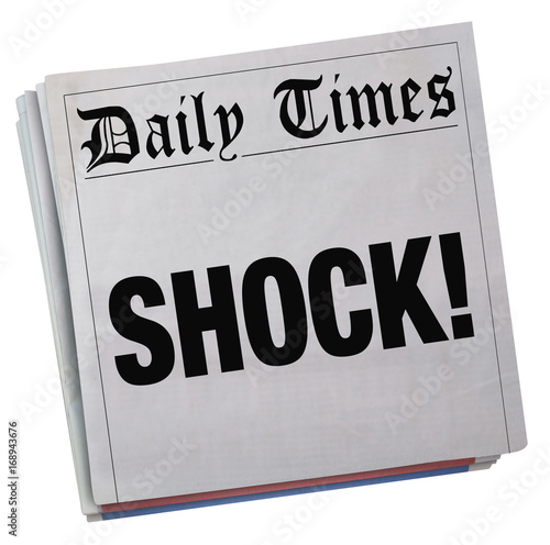 Big Surprise Newspaper Headline Huge Shock 3d Illustration